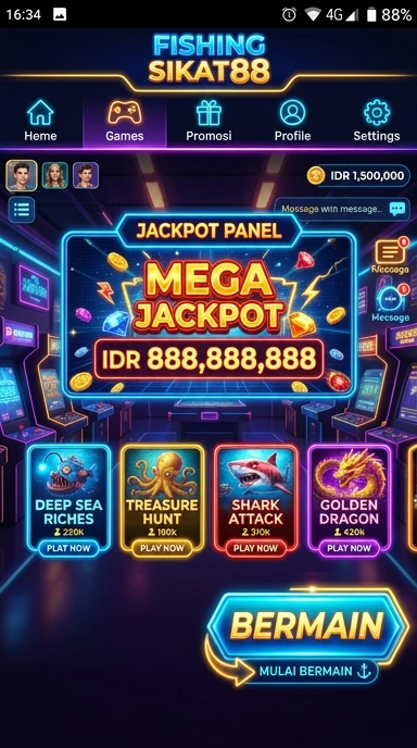 Tampilan antarmuka aplikasi Sikat88 yang intuitif.